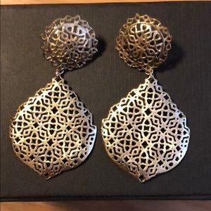 Kendra Scott gold hammered earrings